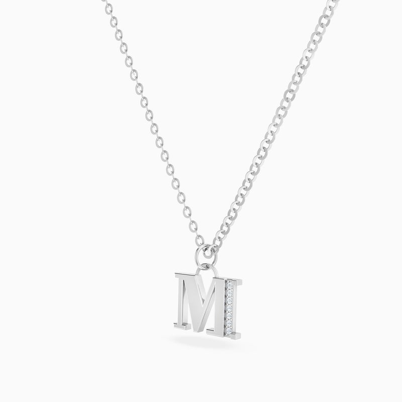 Miss L' by L'azurde Letter M Diamond Necklace In 14K Gold - Image 2